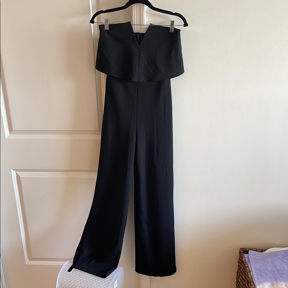 Lulu's Black Deep V Jumpsuit